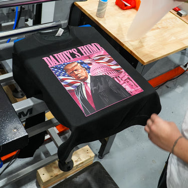 Vibrant and bold statement DTF transfer applied to tshirt